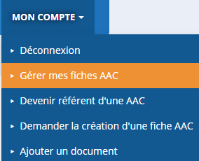 Gérer mes fiches descriptives des AAC