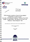 Prélèvements et analyses d&#039;eau de cinq captages contaminés en région Centre: Ecluzelles (Eure-et-Loir), Ouzouer-le-Doyen &quot;Château d&#039;eau&quot; (Loir-et-Cher), Amilly &quot;La-Mère-Dieu&quot;, Bonny-sur-Loire, Pithiviers &quot;Saint-Grégoire&amp;q...